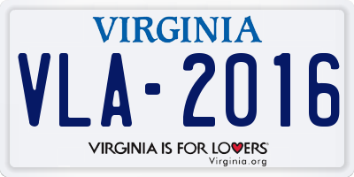 VA license plate VLA2016