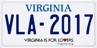 VA license plate VLA2017