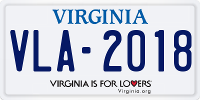 VA license plate VLA2018