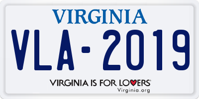 VA license plate VLA2019
