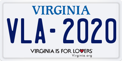 VA license plate VLA2020