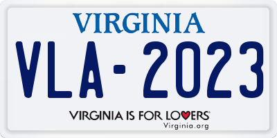 VA license plate VLA2023