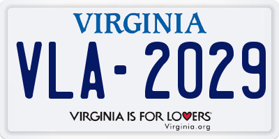VA license plate VLA2029