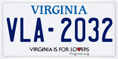 VA license plate VLA2032