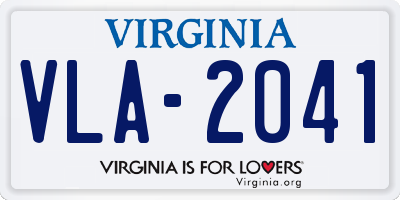VA license plate VLA2041