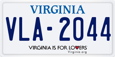 VA license plate VLA2044