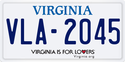 VA license plate VLA2045