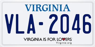 VA license plate VLA2046