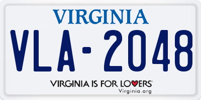 VA license plate VLA2048