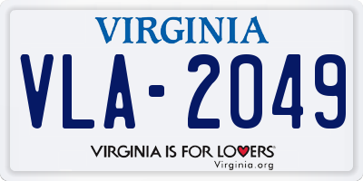 VA license plate VLA2049