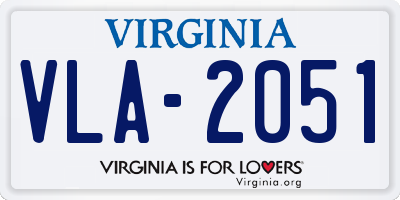 VA license plate VLA2051