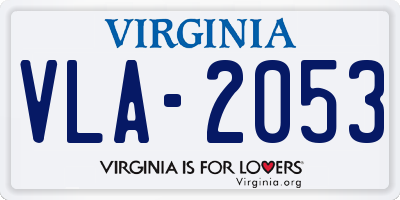 VA license plate VLA2053