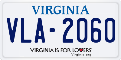 VA license plate VLA2060