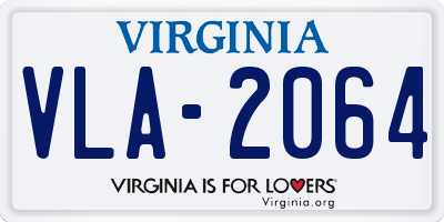 VA license plate VLA2064