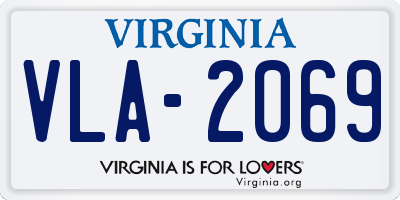 VA license plate VLA2069