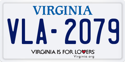 VA license plate VLA2079
