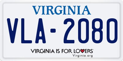 VA license plate VLA2080
