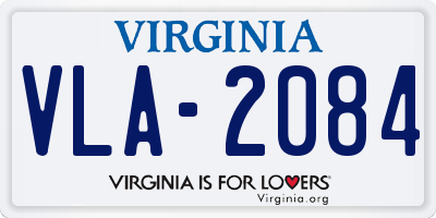 VA license plate VLA2084