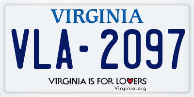 VA license plate VLA2097