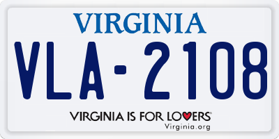 VA license plate VLA2108