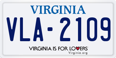 VA license plate VLA2109