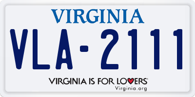 VA license plate VLA2111