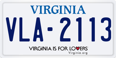 VA license plate VLA2113