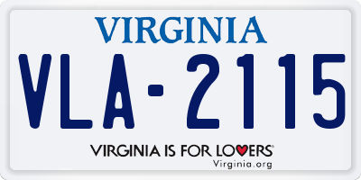 VA license plate VLA2115