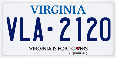 VA license plate VLA2120