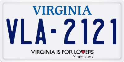 VA license plate VLA2121