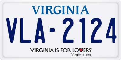 VA license plate VLA2124