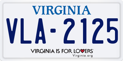VA license plate VLA2125