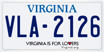 VA license plate VLA2126