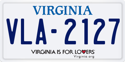 VA license plate VLA2127