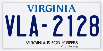 VA license plate VLA2128