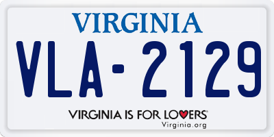 VA license plate VLA2129