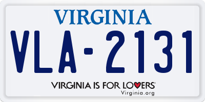 VA license plate VLA2131