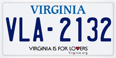 VA license plate VLA2132