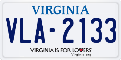 VA license plate VLA2133