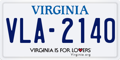 VA license plate VLA2140