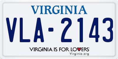 VA license plate VLA2143