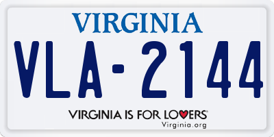 VA license plate VLA2144