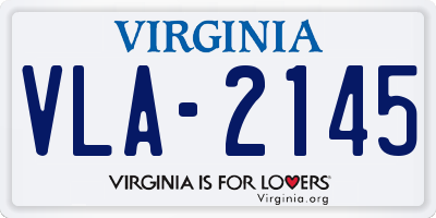 VA license plate VLA2145
