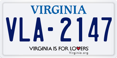 VA license plate VLA2147
