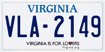 VA license plate VLA2149