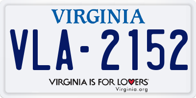 VA license plate VLA2152