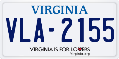 VA license plate VLA2155