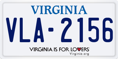VA license plate VLA2156