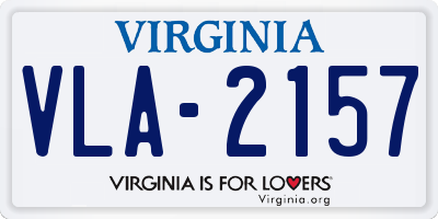 VA license plate VLA2157