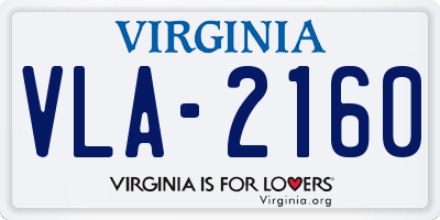 VA license plate VLA2160